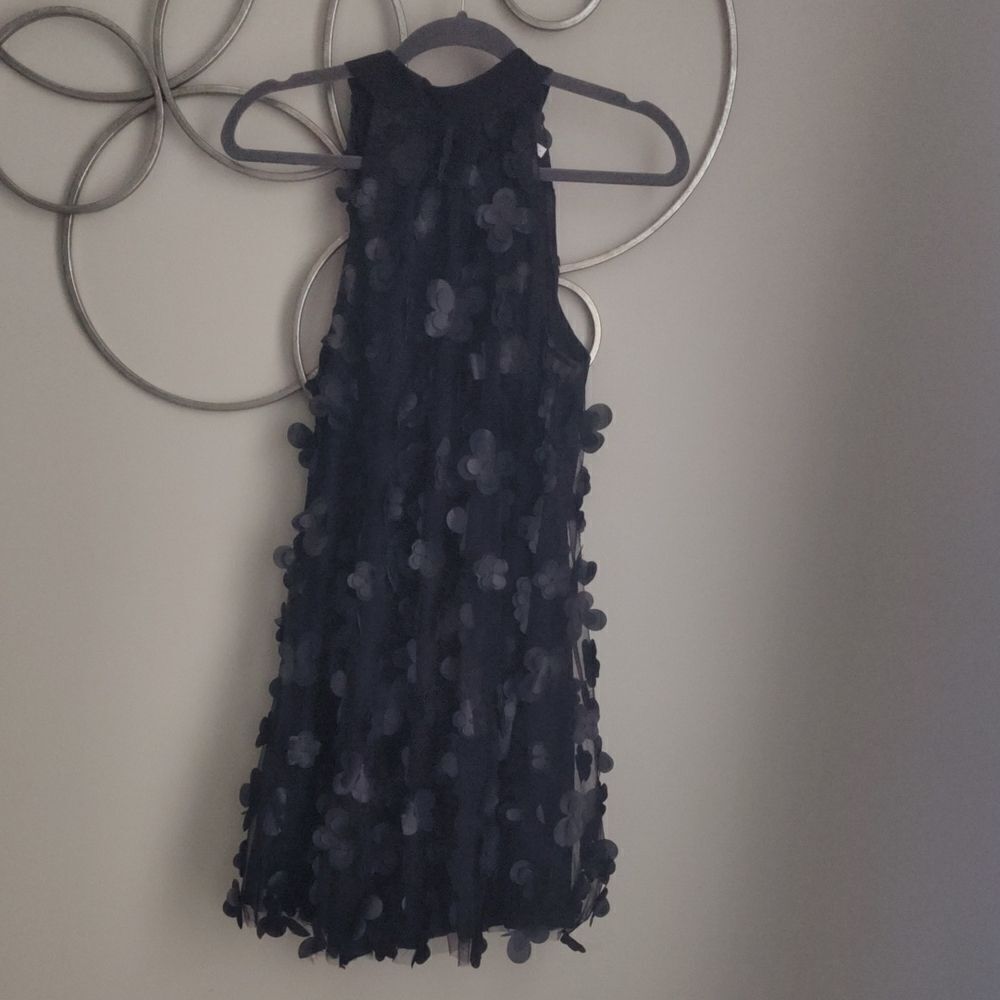 TCEC elegant Black 3D flower Dress
